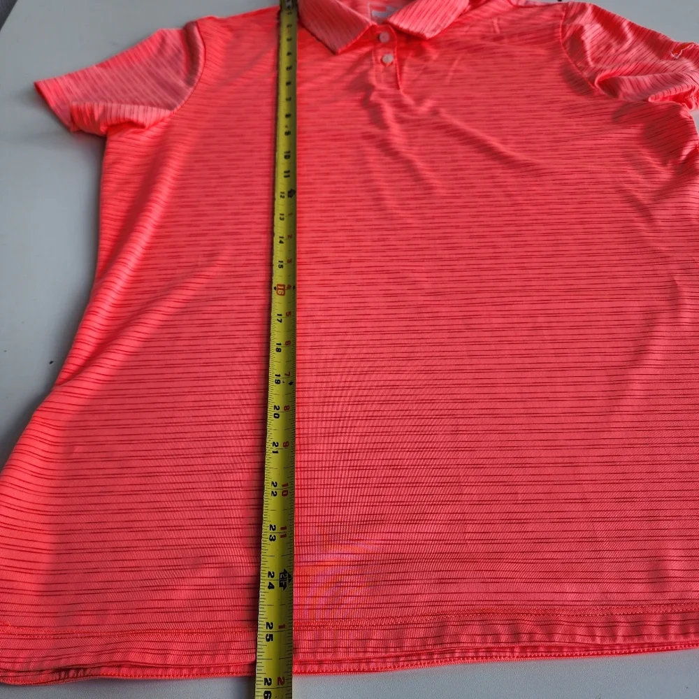 Adidas Climacool Polo Golf Shirt Women's Short Sleeves Orange Size L - Picture 9 of 11